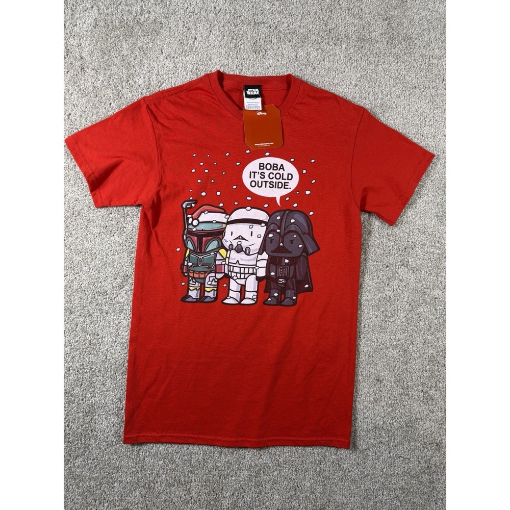 Star Wars Christmas‎ Shirt Boba It's Cold Outside Red Size S New With Tags
